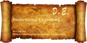 Dedinszky Erzsébet névjegykártya